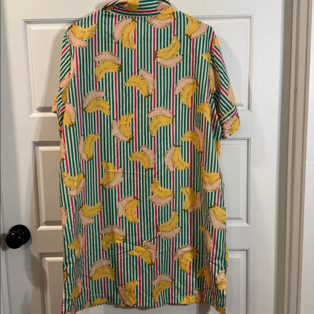 Multicolor Satin Banana Stripe Nightshirt L/XL